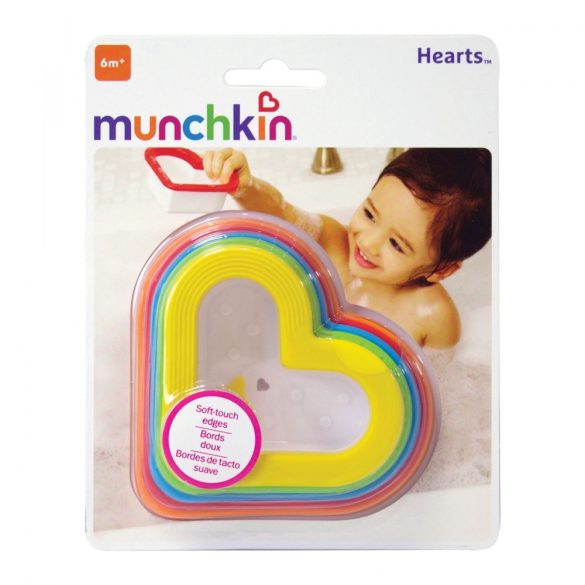 Munchkin hračka do kúpeľa Hearts™ / poháre v tvare srdca (5ks)