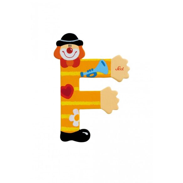 Sevi drevené písmenko - F - Klaun žlté