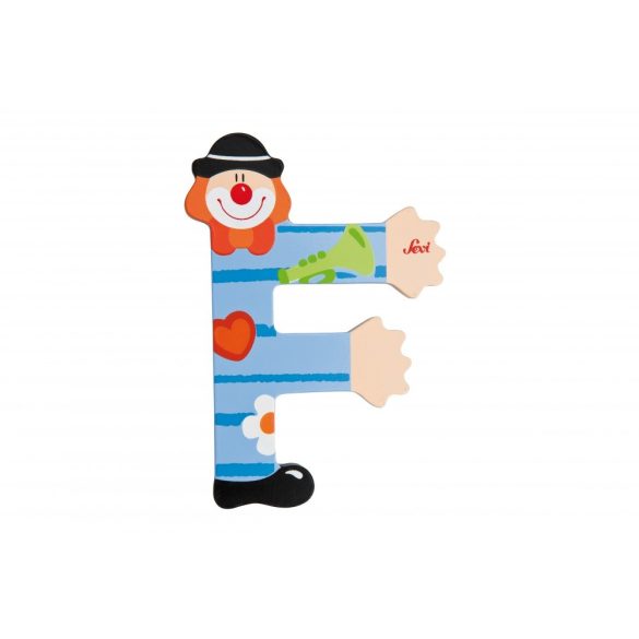 Sevi drevené písmenko - F - Klaun modré