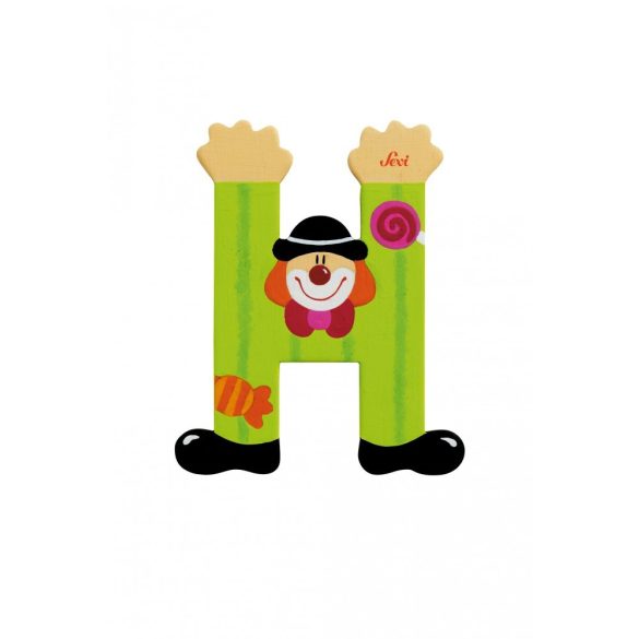 Sevi drevené písmenko - H - Klaun zelené