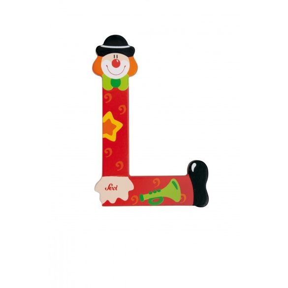 Sevi drevené písmenko - L - Klaun červené