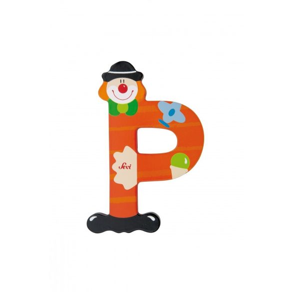 Sevi drevené písmenko - P - Klaun červené