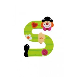 Sevi drevené písmenko - S - Klaun zelené