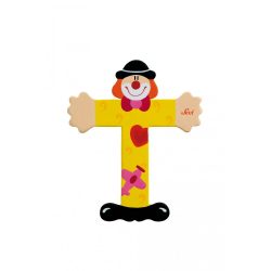 Sevi drevené písmenko - T - Klaun žlté