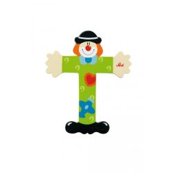 Sevi drevené písmenko - T - Klaun zelené