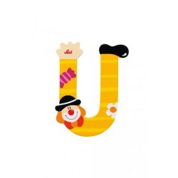 Sevi drevené písmenko - U - Klaun žlté