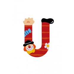 Sevi drevené písmenko - U - Klaun červené