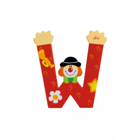 Sevi drevené písmenko - W - Klaun orange 