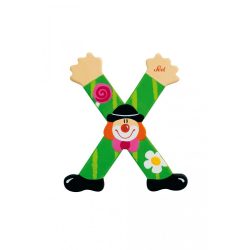 Sevi drevené písmenko - X - Klaun zelené