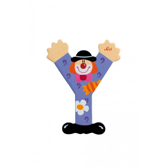 Sevi drevené písmenko - Y - Klaun fialové