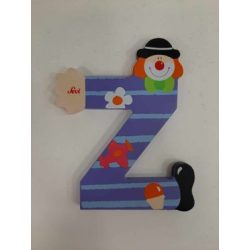 Sevi drevené písmenko - Z - Klaun, fialové