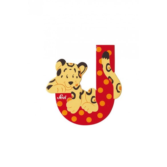 Sevi drevené písmenko - J - Jaguar červené