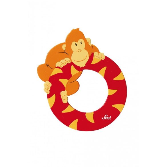 Sevi drevené písmenko - O - Orangutan červené