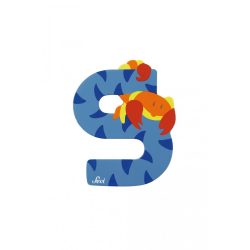 Sevi drevené písmenko - S - Škorpión modré