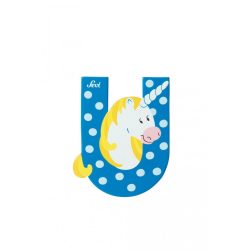 Sevi drevené písmenko - U - Unikorn modré