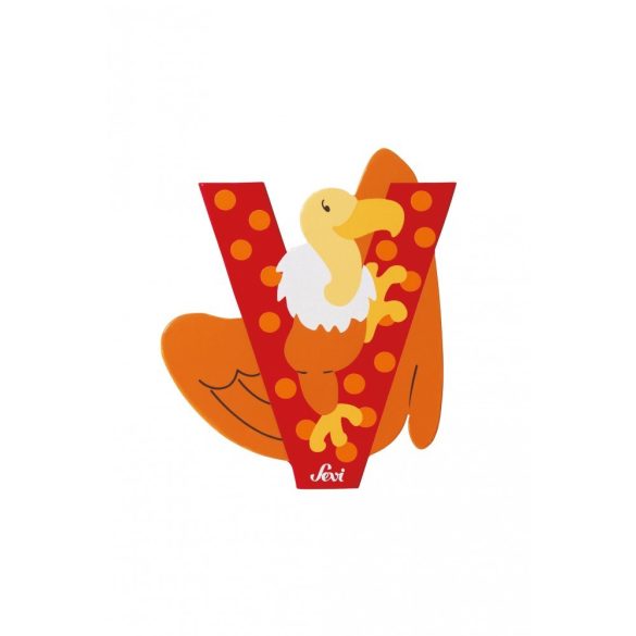 Sevi drevené písmenko - V - Zvieratko červené