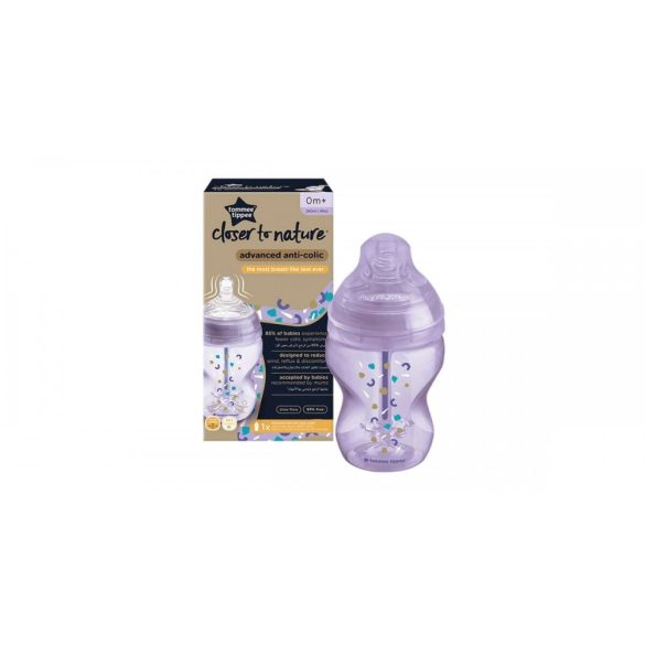 Tommee Tippee Closer To Nature dojčenská fľaša bez BPA 260ml svetlomodrá