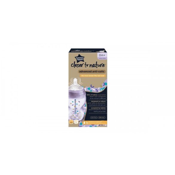 Tommee Tippee Closer To Nature dojčenská fľaša bez BPA 260ml svetlomodrá