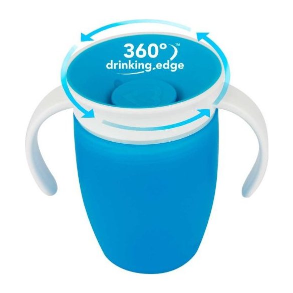 Munchkin Miracle nepretekavý hrnček 360° s úchytkom 200ml - modrý