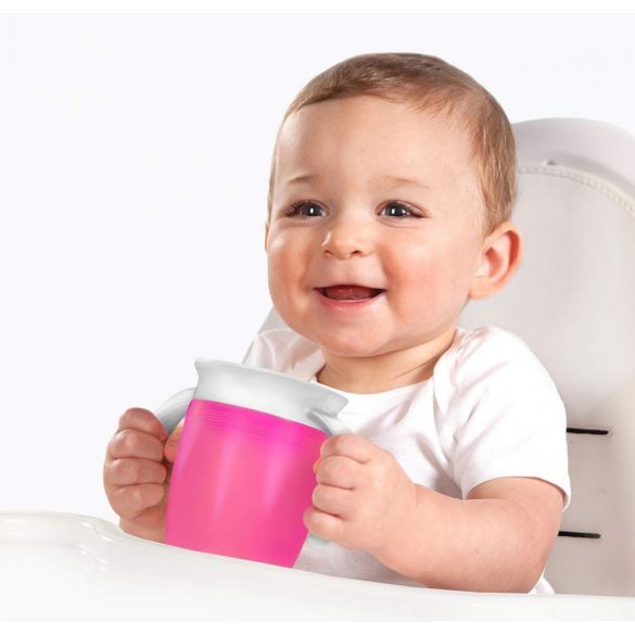 Munchkin Miracle 360 hrnček s úchytkom 200ml - pink