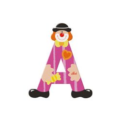 Sevi drevené písmenko - A - Klaun pink