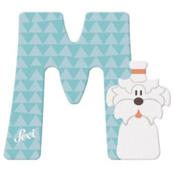 Sevi drevené písmenko - M - Maltese pes bledomodré