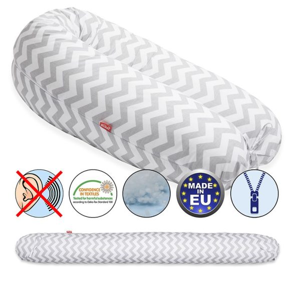Scamp dojčiaci vankúš Zigzag sivý