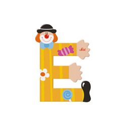 Sevi drevené písmenko - E - Klaun žlté