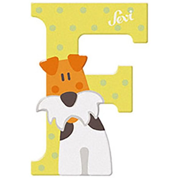 Sevi drevené písmenko- F - Foxy žlté
