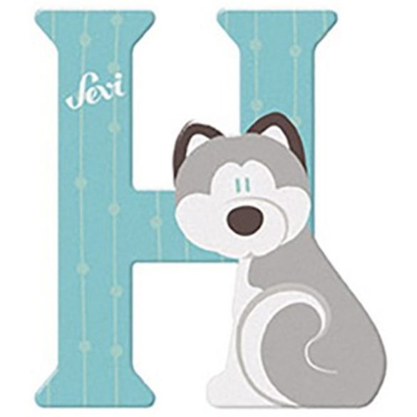 Sevi drevené písmenko - H - Husky modré