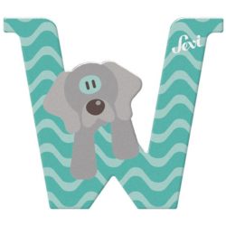 Sevi drevené písmenko - W - Vyžla tyrkys 