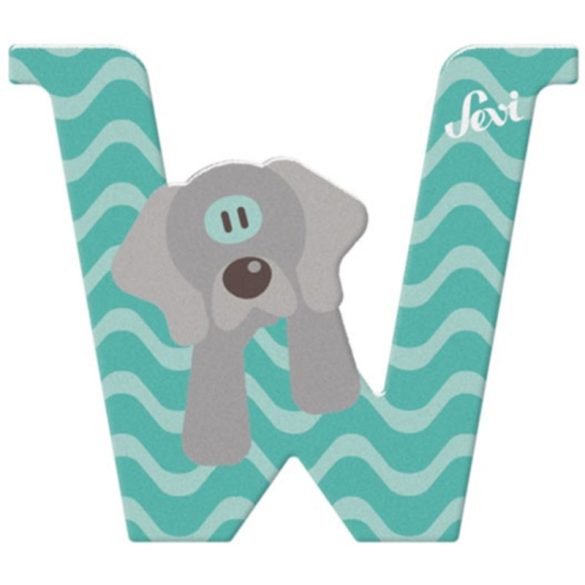 Sevi drevené písmenko - W - Vyžla tyrkys 