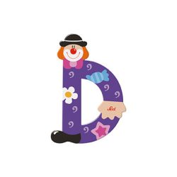 Sevi drevené písmenko- D - fialový klaun