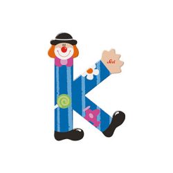 Sevi drevené písmenko - K - modrý klaun