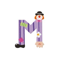 Sevi drevené písmenko - M - fialový Klaun
