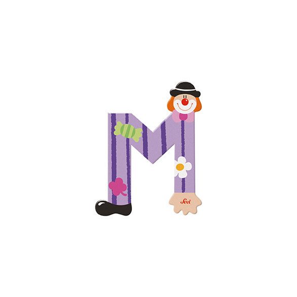Sevi drevené písmenko - M - fialový Klaun