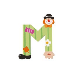 Sevi drevené písmenko - M - zelený klaun