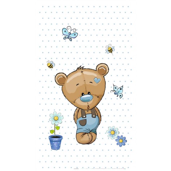 Best4Baby Medvedík záclona do detskej izby - mušelínová záclona