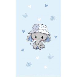   Best4Baby Záclona do detskej izby - Sloník v čiapke - mušelínová záclona