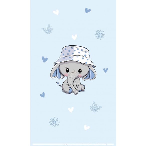 Best4Baby Záclona do detskej izby - Sloník v čiapke - mušelínová záclona