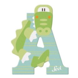Sevi drevené písmenko - A - Aligátor tyrkysovo zelená
