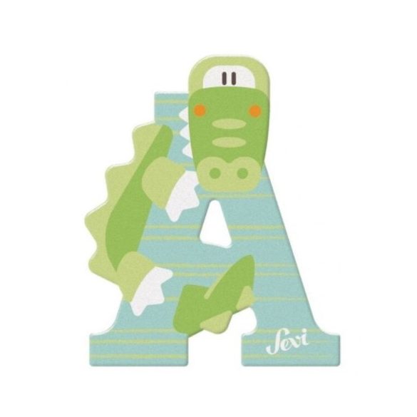 Sevi drevené písmenko - A - Aligátor tyrkysovo zelená