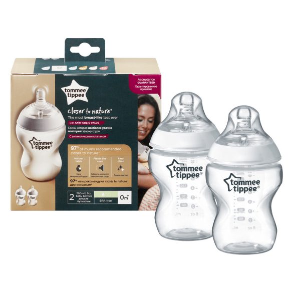Tommee Tippee C2N bez BPA dojčenská fľaša duo 2x260ml