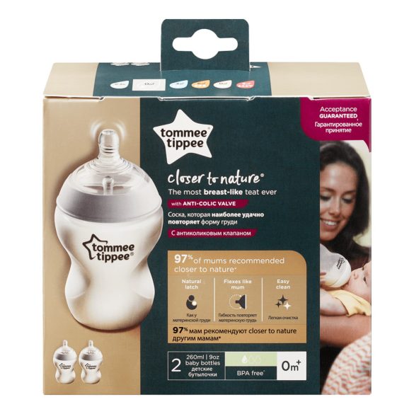 Tommee Tippee C2N bez BPA dojčenská fľaša duo 2x260ml
