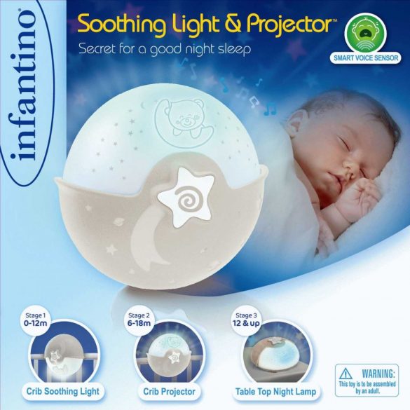 Infantino nočná lampa s projektorom - ekru
