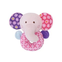 Lorelli Toys Plyšová hrkálka - Ružový sloník