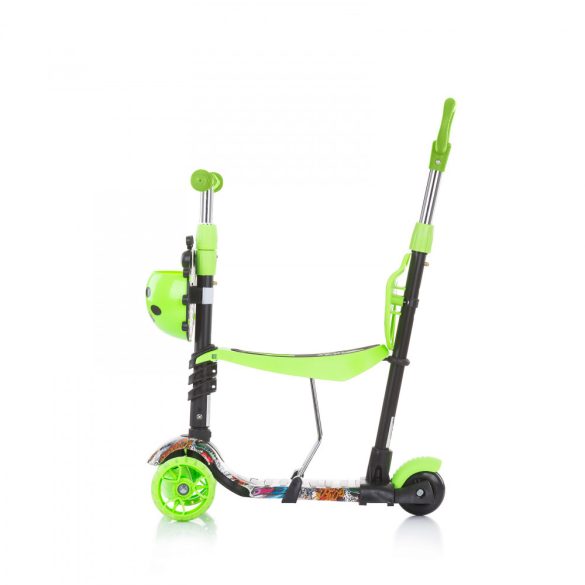Chipolino Kiddy kolobežka s rukoväťou - Green Graffiti