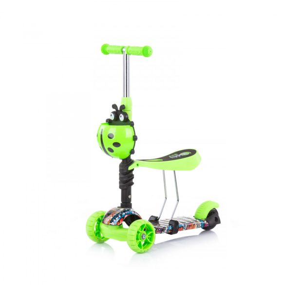 Chipolino Kiddy kolobežka s rukoväťou - Green Graffiti