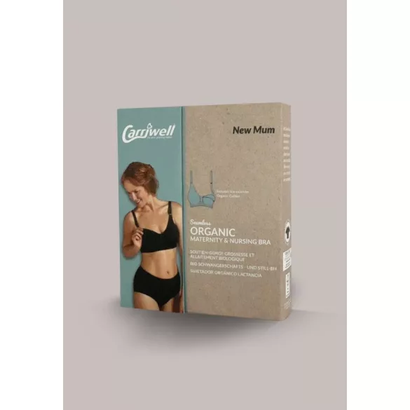 Carriwell Bezšvová dojčiaca Push Up podprsenka z organickej bavlny M čierna