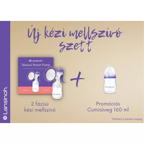Lansinoh 2-fázová ručná odsávačka + sada 160 ml fľašiek